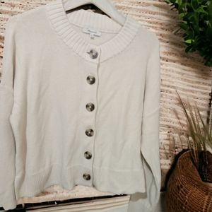 Madewell Broadway Cardigan Sweater In Ivory Size L